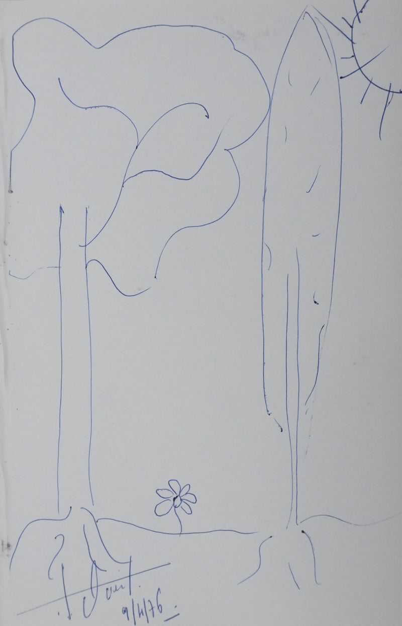Philippe EVEN : La petite fleur sous le soleil, Autographe et dessin original signé