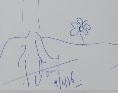 Philippe EVEN : La petite fleur sous le soleil, Autographe et dessin original signé