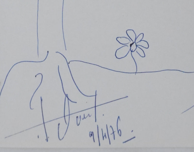 Philippe EVEN : La petite fleur sous le soleil, Autographe et dessin original signé