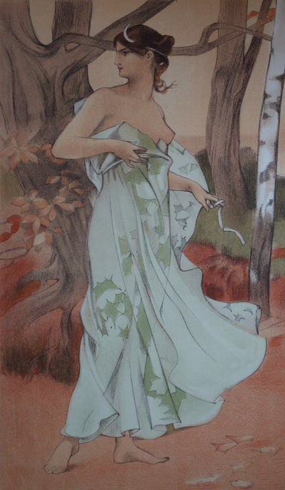 Auguste DONNAY : Artémis, Lithographie originale signée