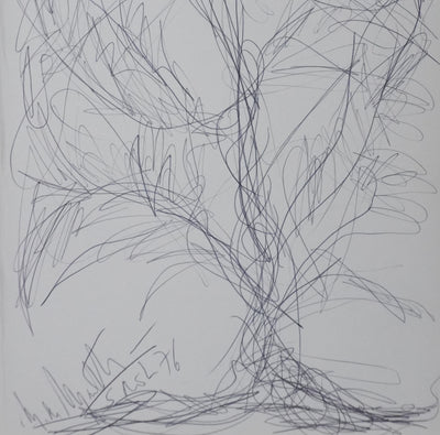 Monique DE MONTBRIAL : L'arbre de l'épouvante, Autographe et dessin original signé
