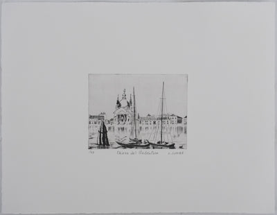 Camille COMBE : Chiesa del Redentore, Gravure originale signée