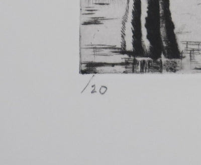 Camille COMBE : Chiesa del Redentore, Gravure originale signée