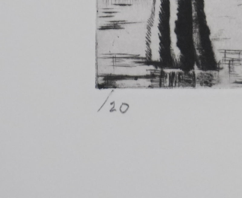 Camille COMBE : Chiesa del Redentore, Gravure originale signée