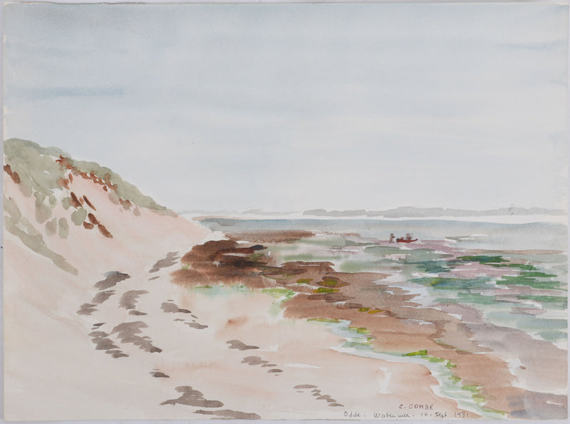 Camille COMBE : Écume tranquille, Aquarelle originale signée