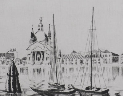 Camille COMBE : Chiesa del Redentore, Gravure originale signée