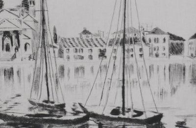 Camille COMBE : Chiesa del Redentore, Gravure originale signée