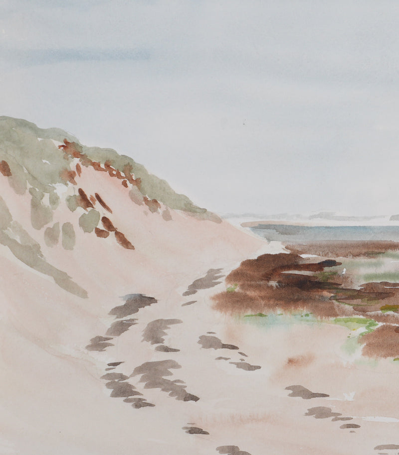 Camille COMBE : Écume tranquille, Aquarelle originale signée