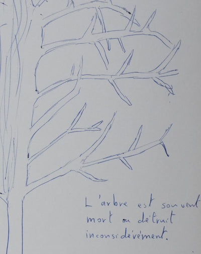 Christian SAINSAULIEU : La théorie des arbres, Autographe et dessin original signé