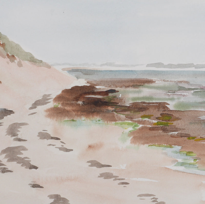 Camille COMBE : Écume tranquille, Aquarelle originale signée