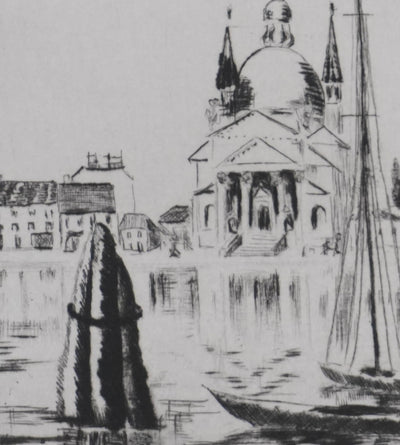 Camille COMBE : Chiesa del Redentore, Gravure originale signée