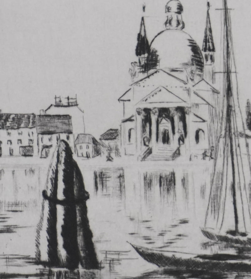 Camille COMBE : Chiesa del Redentore, Gravure originale signée