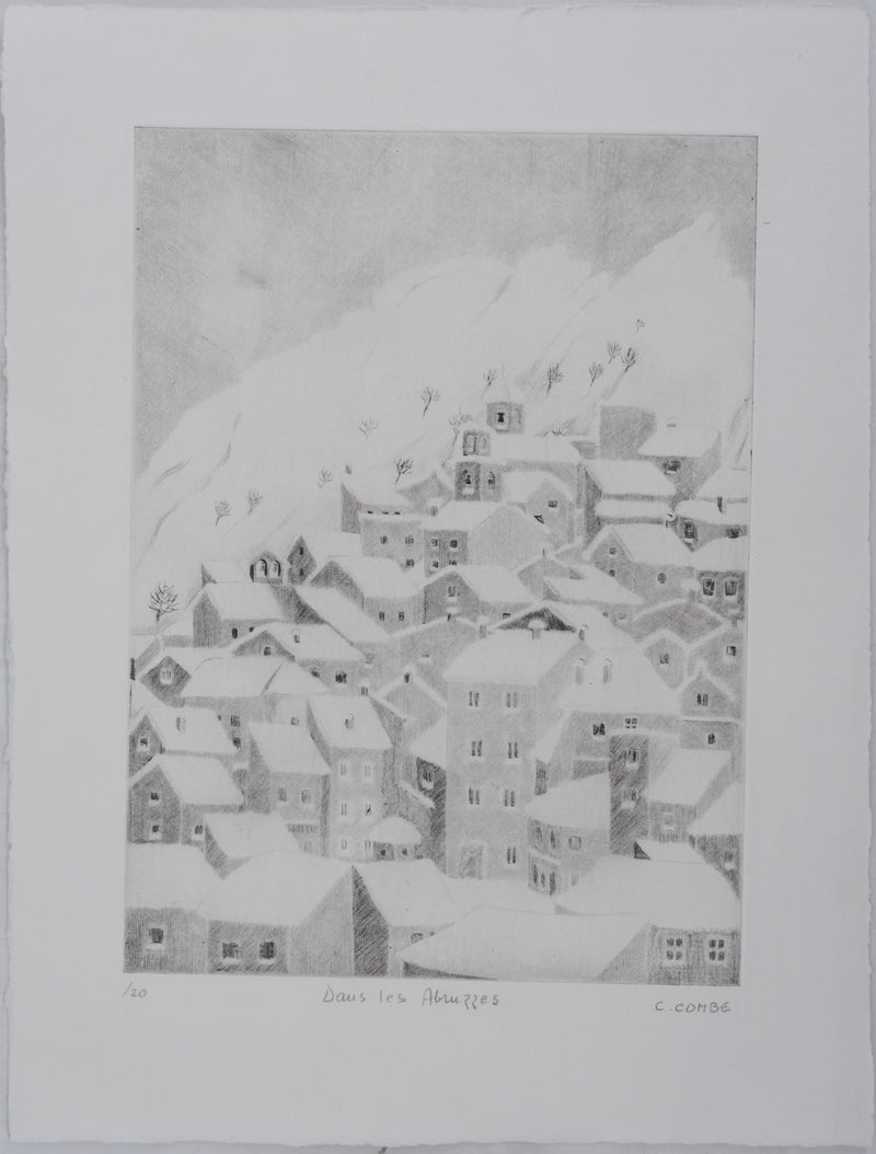 Camille COMBE : Dans les Abruzzes, Gravure originale signée
