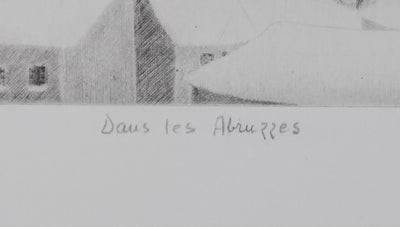 Camille COMBE : Dans les Abruzzes, Gravure originale signée