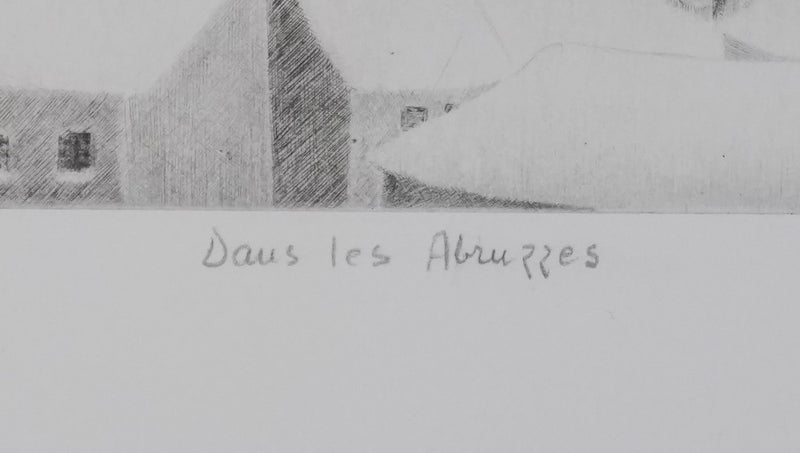 Camille COMBE : Dans les Abruzzes, Gravure originale signée