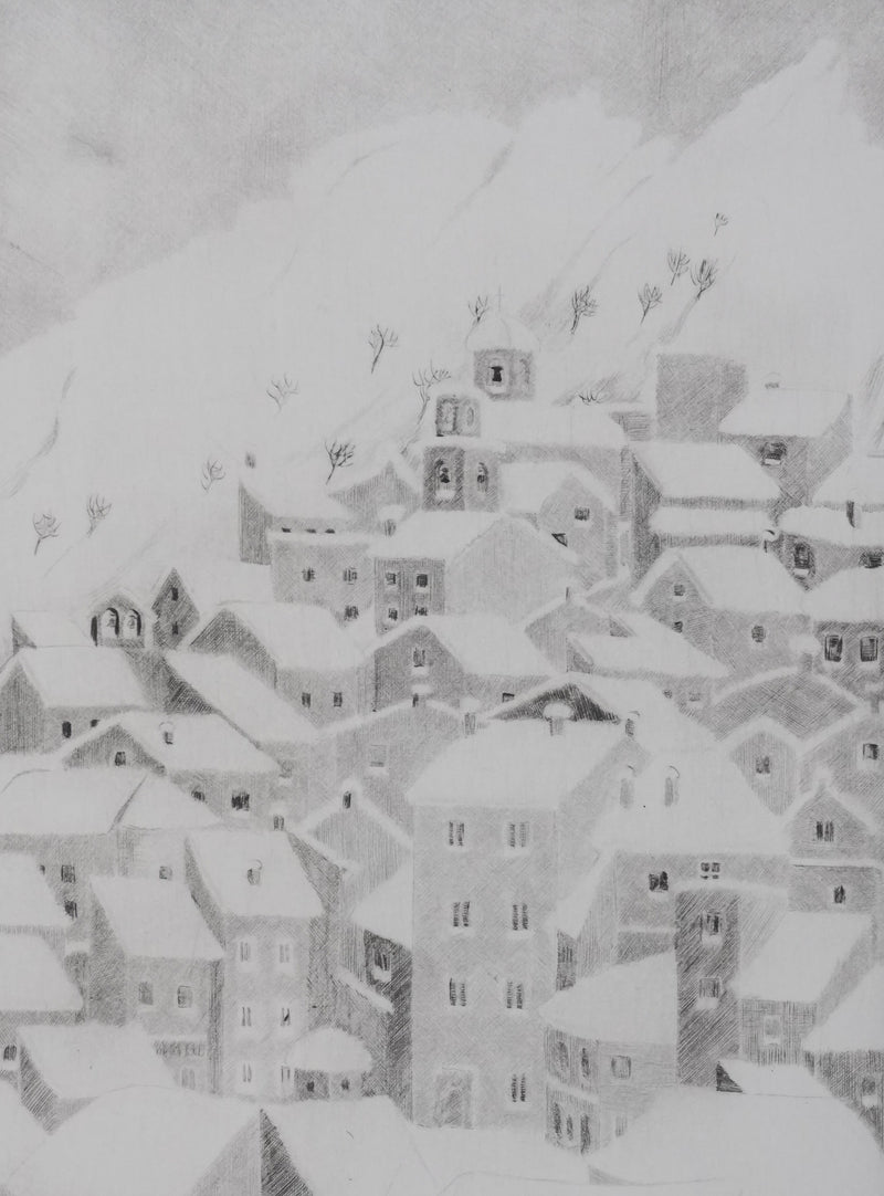 Camille COMBE : Dans les Abruzzes, Gravure originale signée