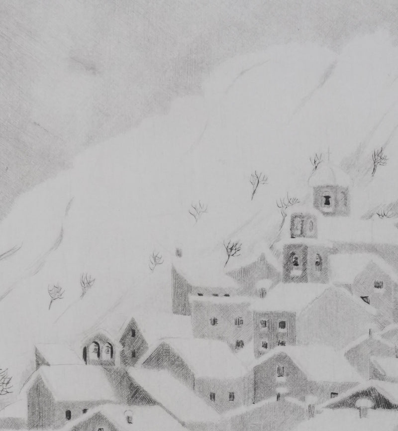 Camille COMBE : Dans les Abruzzes, Gravure originale signée