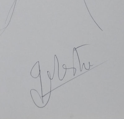 Paulette MESTRE : L'arbre aux petites feuilles, Autographe et dessin original signé