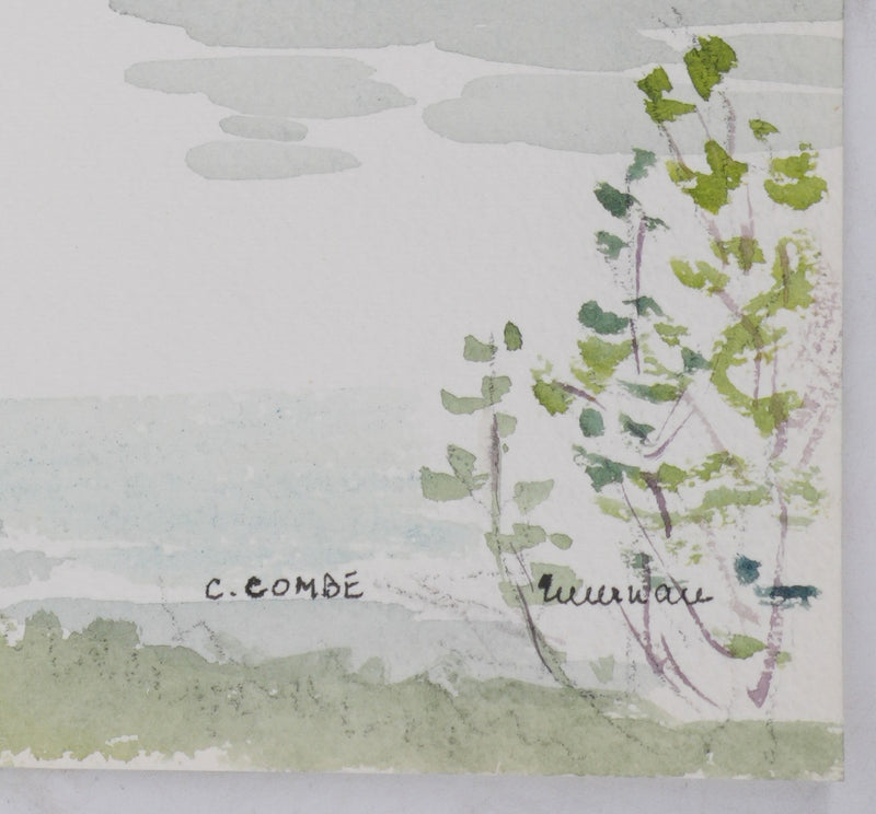 Camille COMBE : La forêt du lac, Aquarelle originale (photo de détail 2) - Crédit photo : Galerie Art.Paris