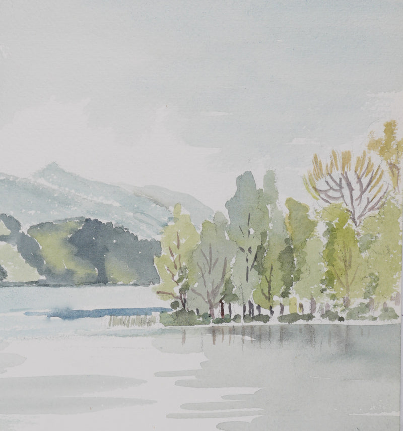 Camille COMBE : La forêt du lac, Aquarelle originale (photo de détail 4) - Crédit photo : Galerie Art.Paris