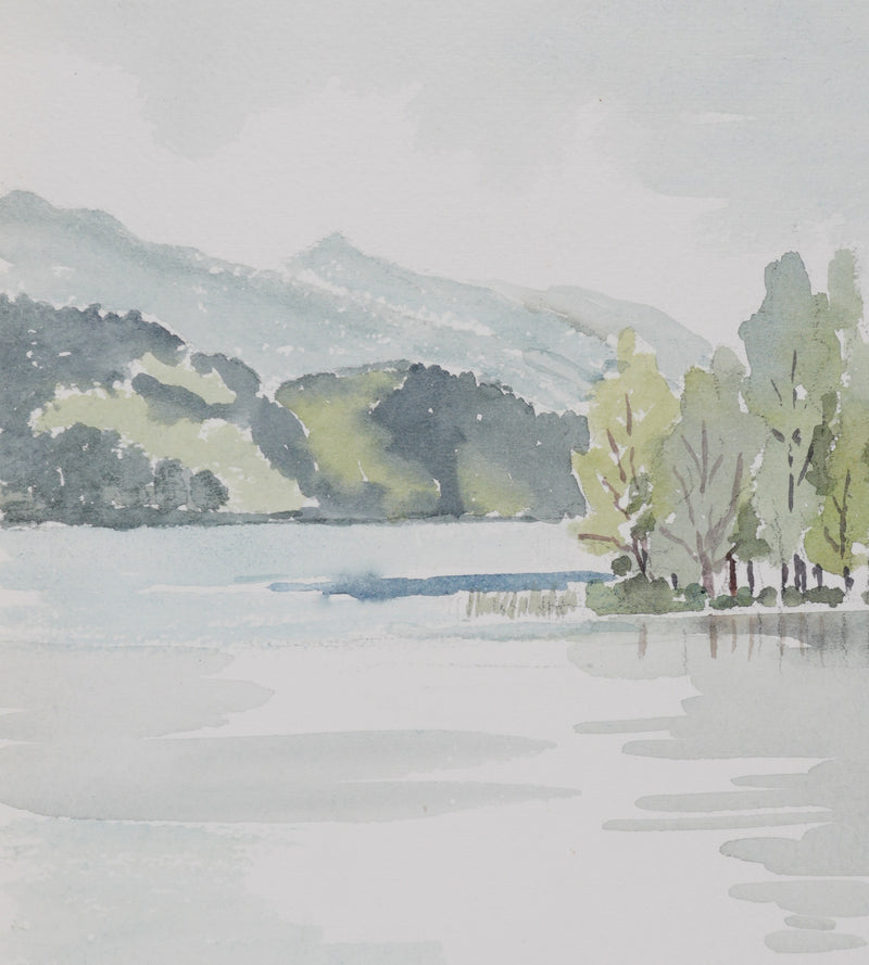 Camille COMBE : La forêt du lac, Aquarelle originale (photo de détail 6) - Crédit photo : Galerie Art.Paris
