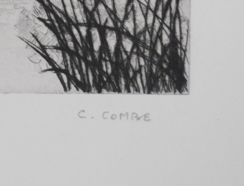 Camille COMBE : Le village de Giethoorn, Gravure originale signée