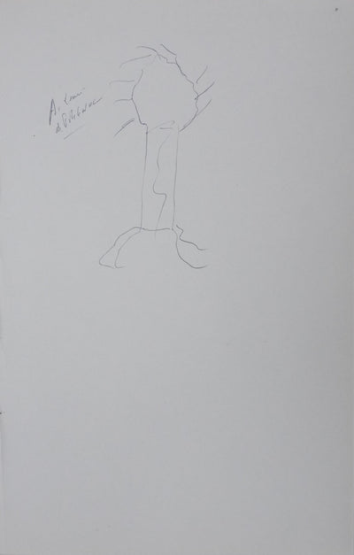 Louis DE POLIGNAC : Le bout d'arbre, Autographe et dessin original signé