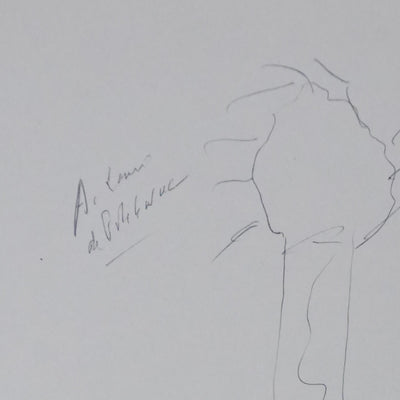 Louis DE POLIGNAC : Le bout d'arbre, Autographe et dessin original signé