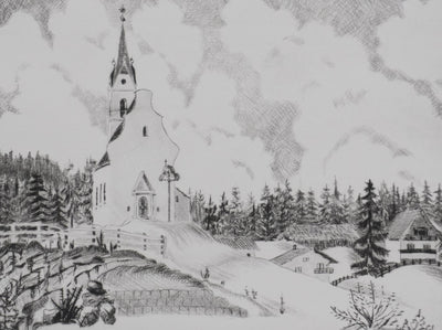 Camille COMBE :  Mosern, Gravure originale signée