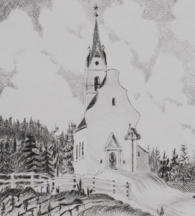 Camille COMBE :  Mosern, Gravure originale signée