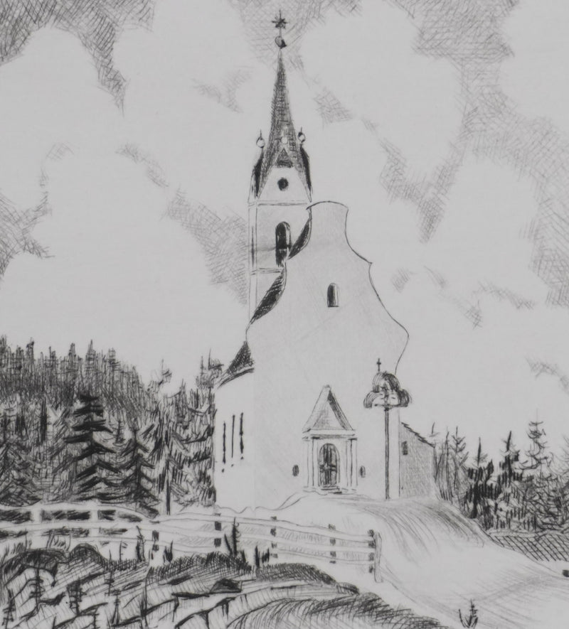 Camille COMBE :  Mosern, Gravure originale signée