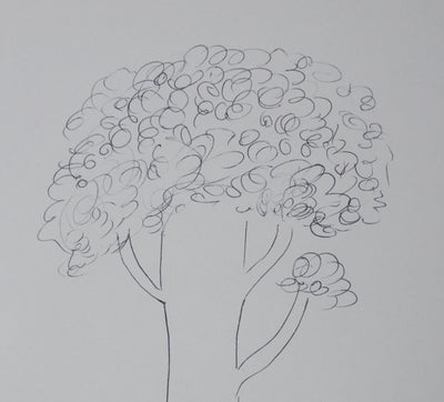 Armand DE DURFORT : L'arbre frisé, Autographe et dessin original signé