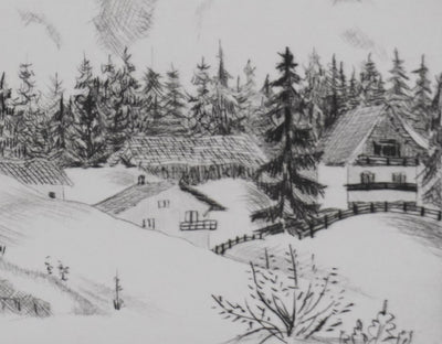 Camille COMBE :  Mosern, Gravure originale signée