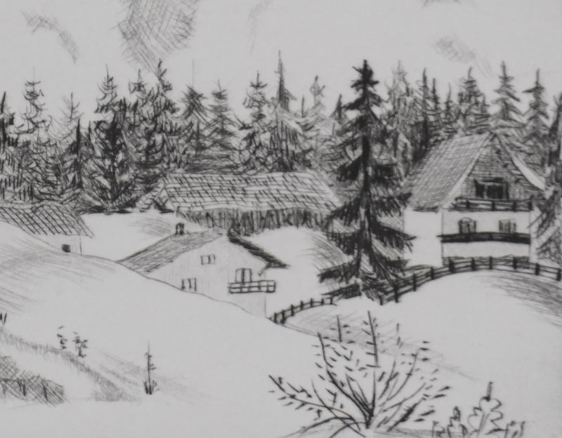 Camille COMBE :  Mosern, Gravure originale signée