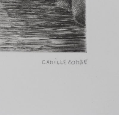 Camille COMBE : Au pays des Trolls, Gravure originale signée