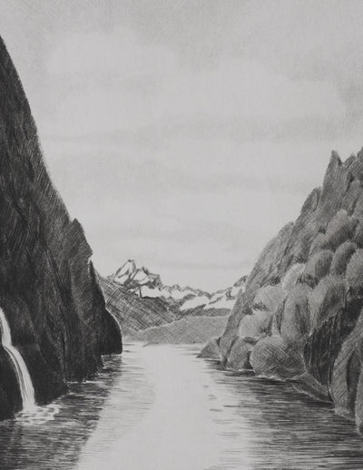 Camille COMBE : Au pays des Trolls, Gravure originale signée