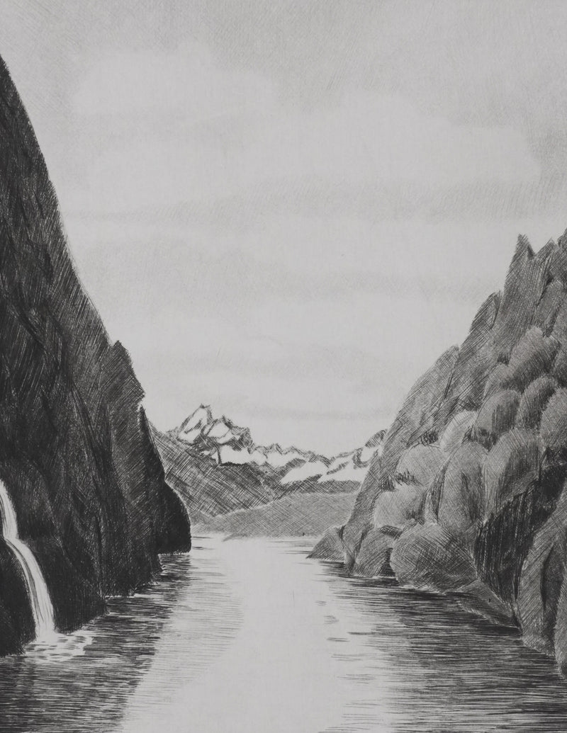 Camille COMBE : Au pays des Trolls, Gravure originale signée