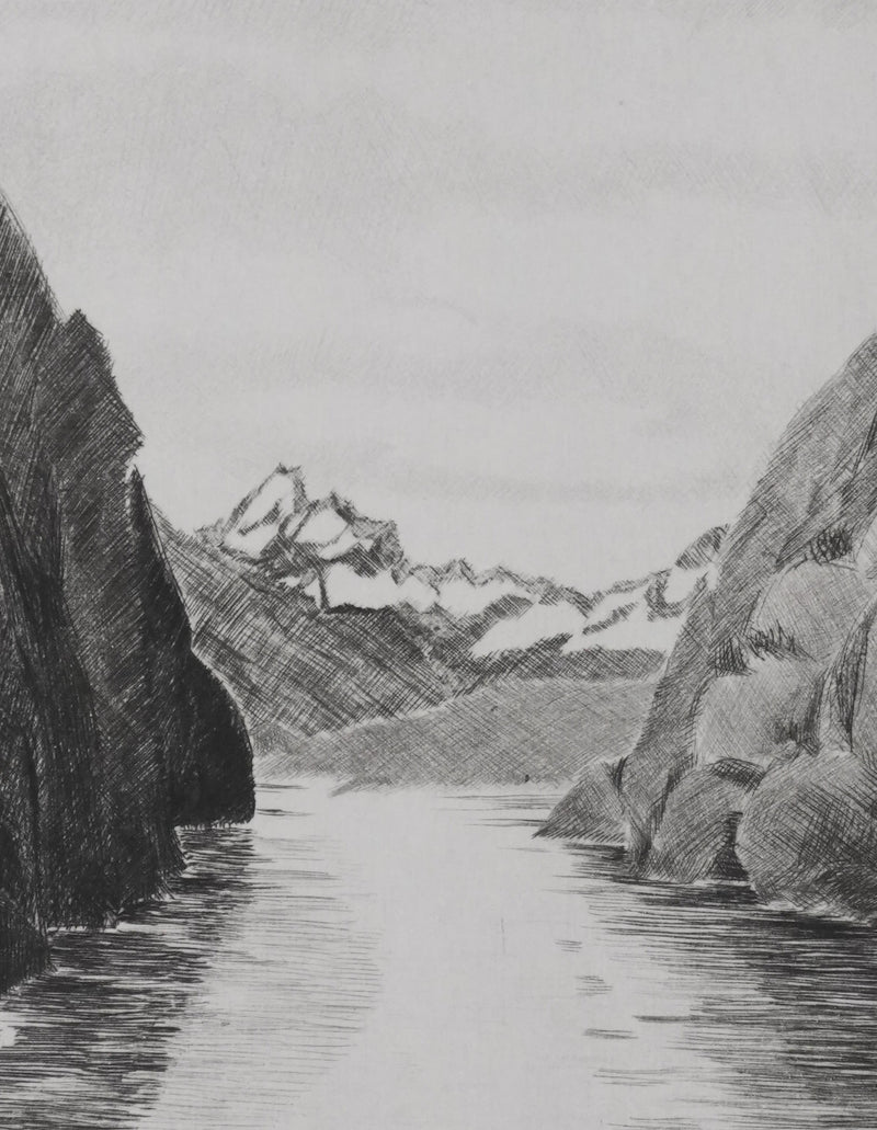 Camille COMBE : Au pays des Trolls, Gravure originale signée