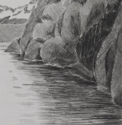 Camille COMBE : Au pays des Trolls, Gravure originale signée