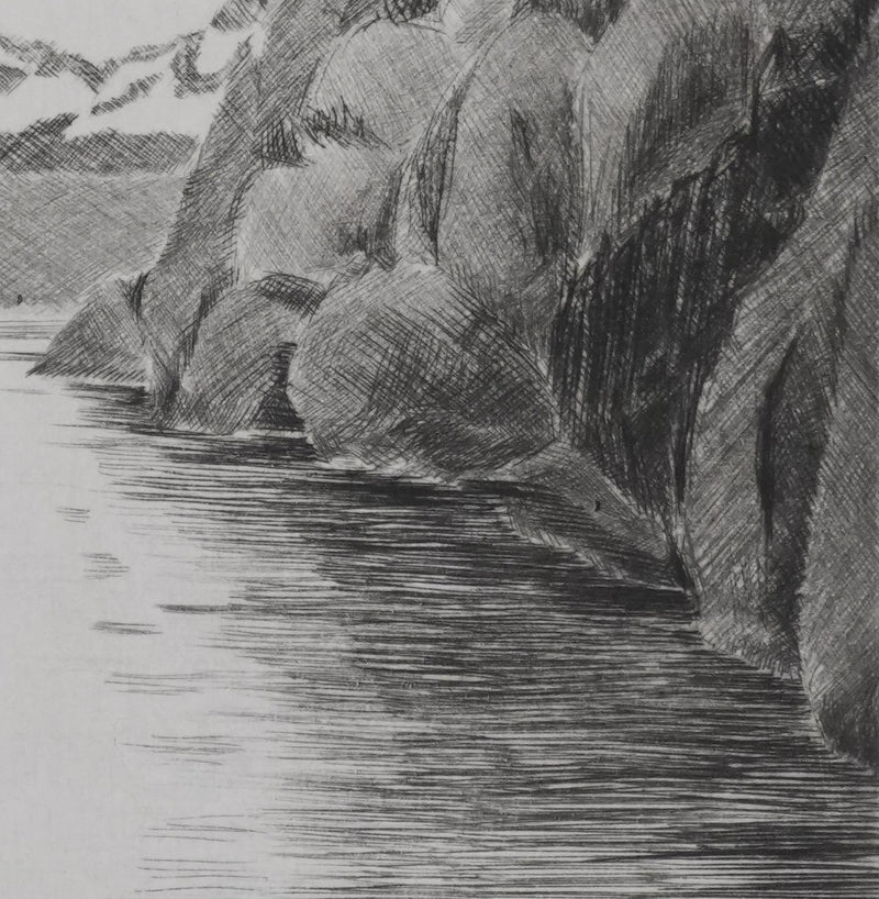 Camille COMBE : Au pays des Trolls, Gravure originale signée