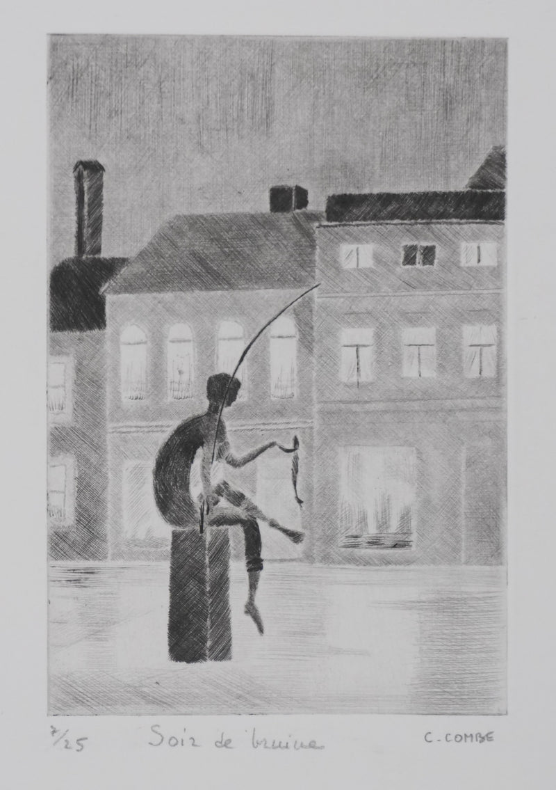 Camille COMBE : Soir de lumière, Gravure originale signée