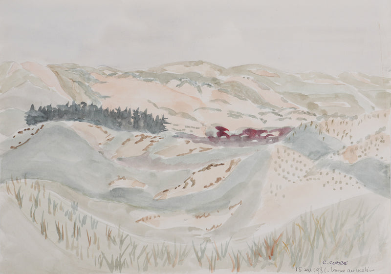 Camille COMBE : Brume au matin, Aquarelle originale signée