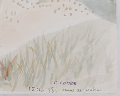 Camille COMBE : Brume au matin, Aquarelle originale signée