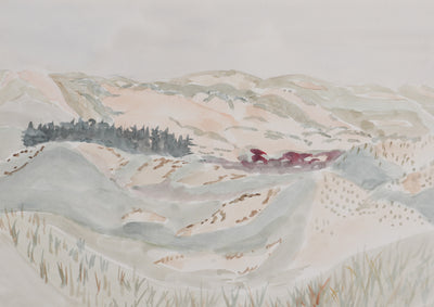 Camille COMBE : Brume au matin, Aquarelle originale signée