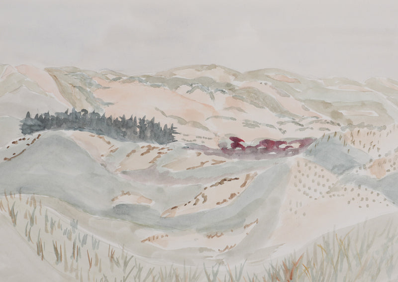 Camille COMBE : Brume au matin, Aquarelle originale signée