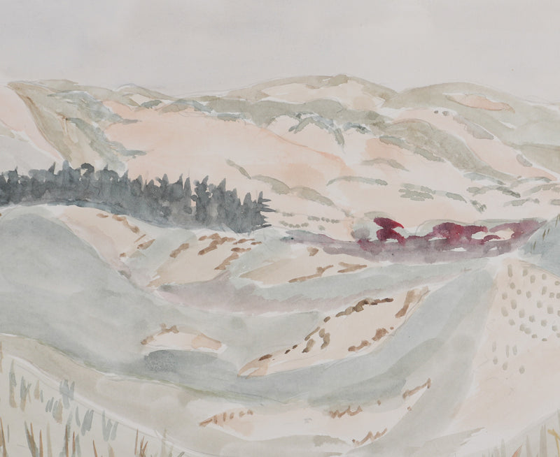 Camille COMBE : Brume au matin, Aquarelle originale signée