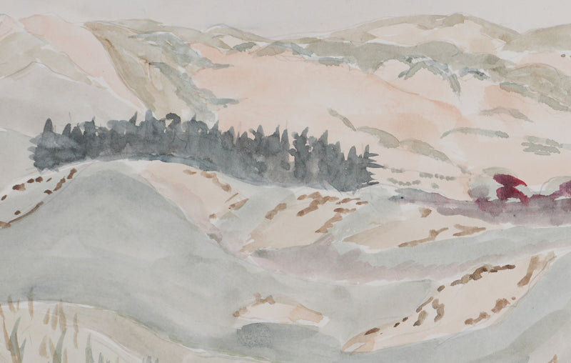 Camille COMBE : Brume au matin, Aquarelle originale signée