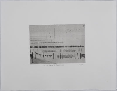 Camille COMBE : Marée basse à Schfutsiel, Gravure originale signée