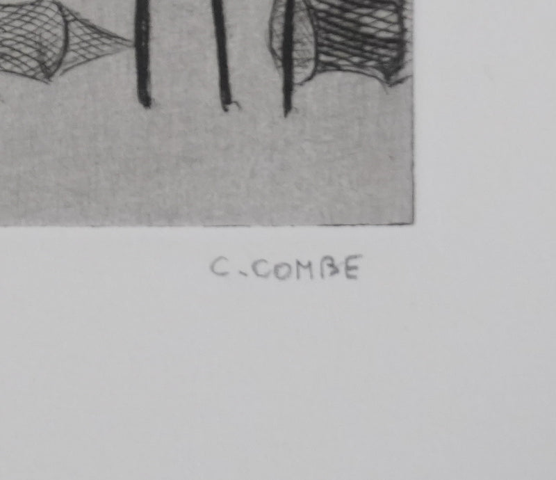 Camille COMBE : Marée basse à Schfutsiel, Gravure originale signée