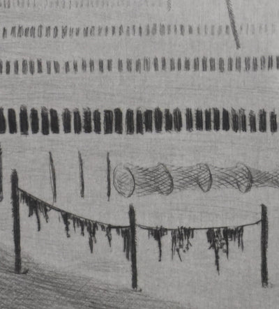 Camille COMBE : Marée basse à Schfutsiel, Gravure originale signée